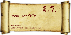Raab Teréz névjegykártya
